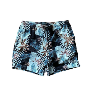 PacSun Swim Trunks SIZE L Tropical Floral Checkered Board Shorts